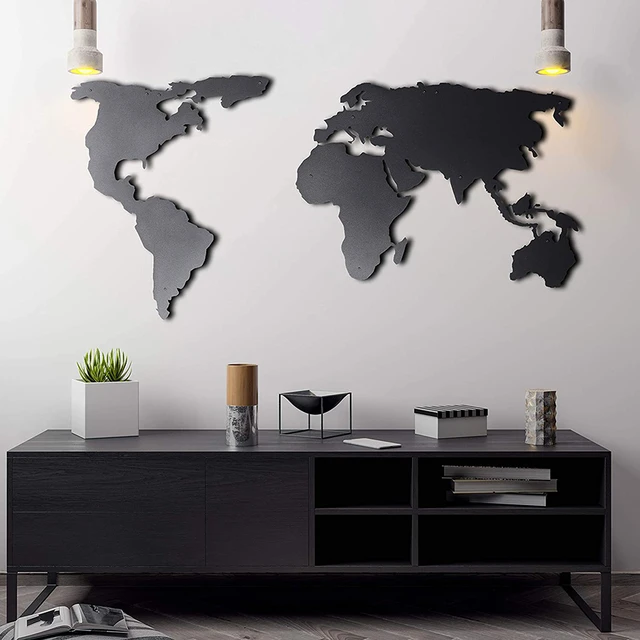 Large Size 3 Dimensions Wooden World Map 5 Types Modern Art Wall Decor  Painting Travel Map Home Office School Living Room