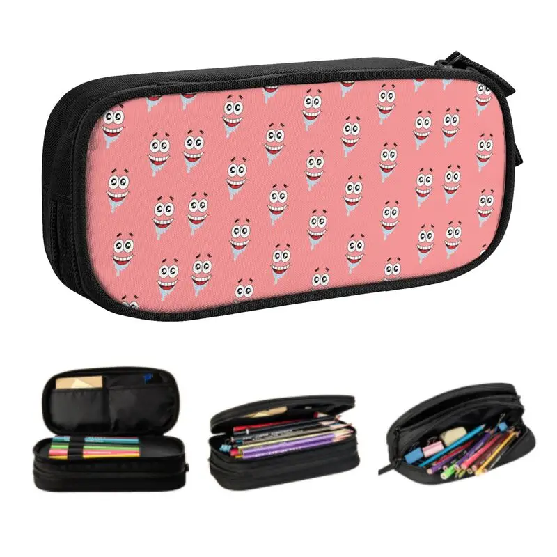 

Patricks Anime Cartoon Star Pattern Pencil Case for Boys Gilrs Big Capacity Pen Bag Box Stationery