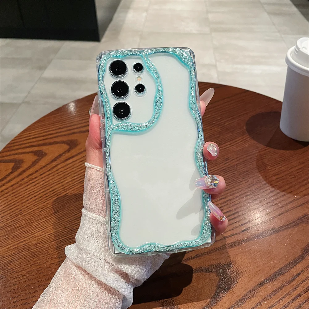 Luxury Glitter Wave Soft Tpu Phone Case For Samsung Galaxy Series_voghion.com