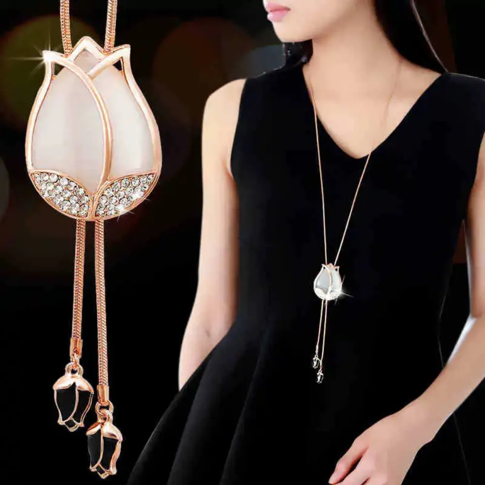 Fashion Sweater Chain Long Crystal Snow Pendant Water Drop Accessories Decoration Necklace Jewelry fashion necklace pendant necklaces pendant necklace