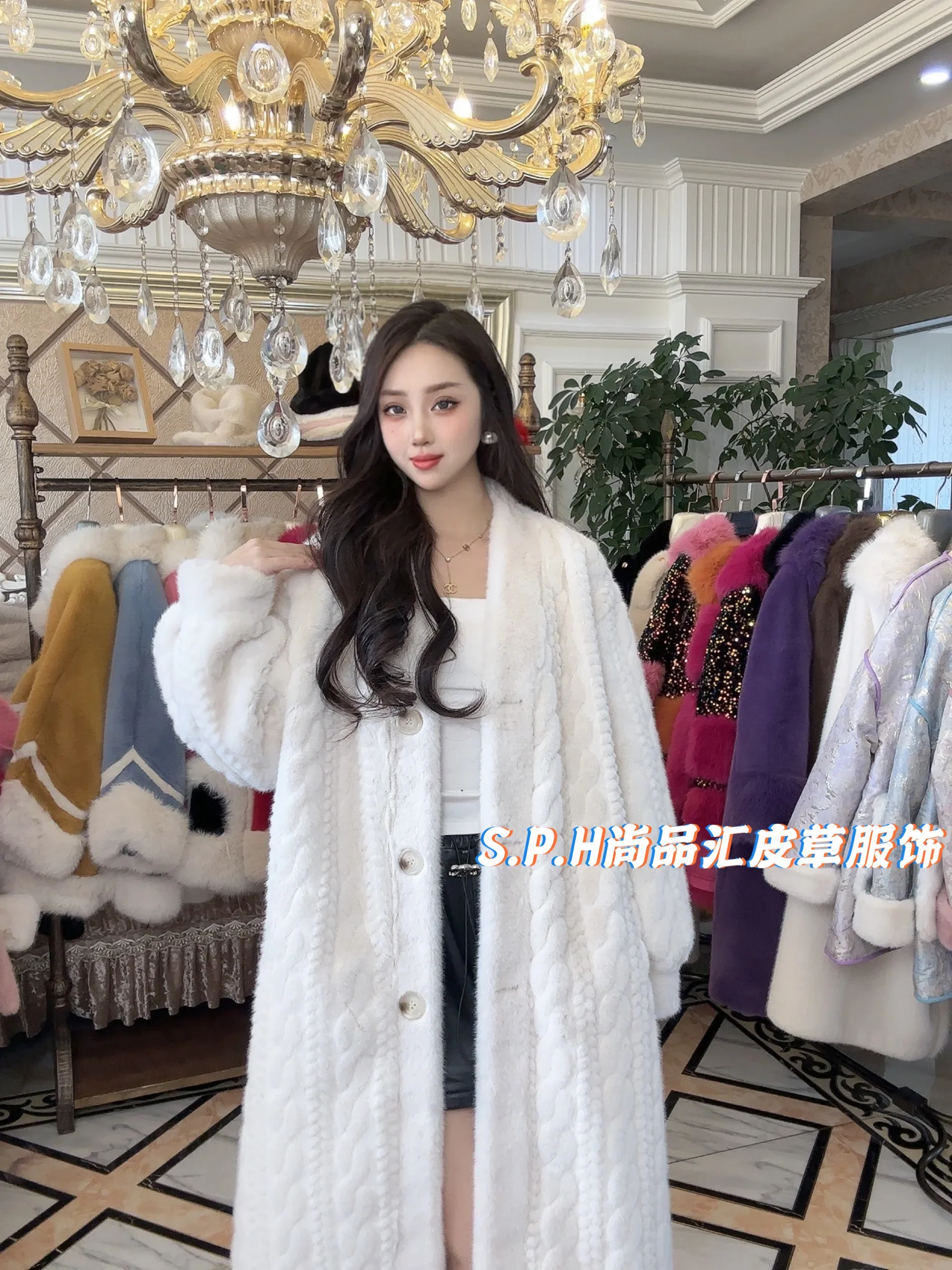 New Women's Winter Long Fashion Faux Fur Simple High-End Heavy Industry Feminine Long Sleeve Solid Color Loose Faux Fur Coats