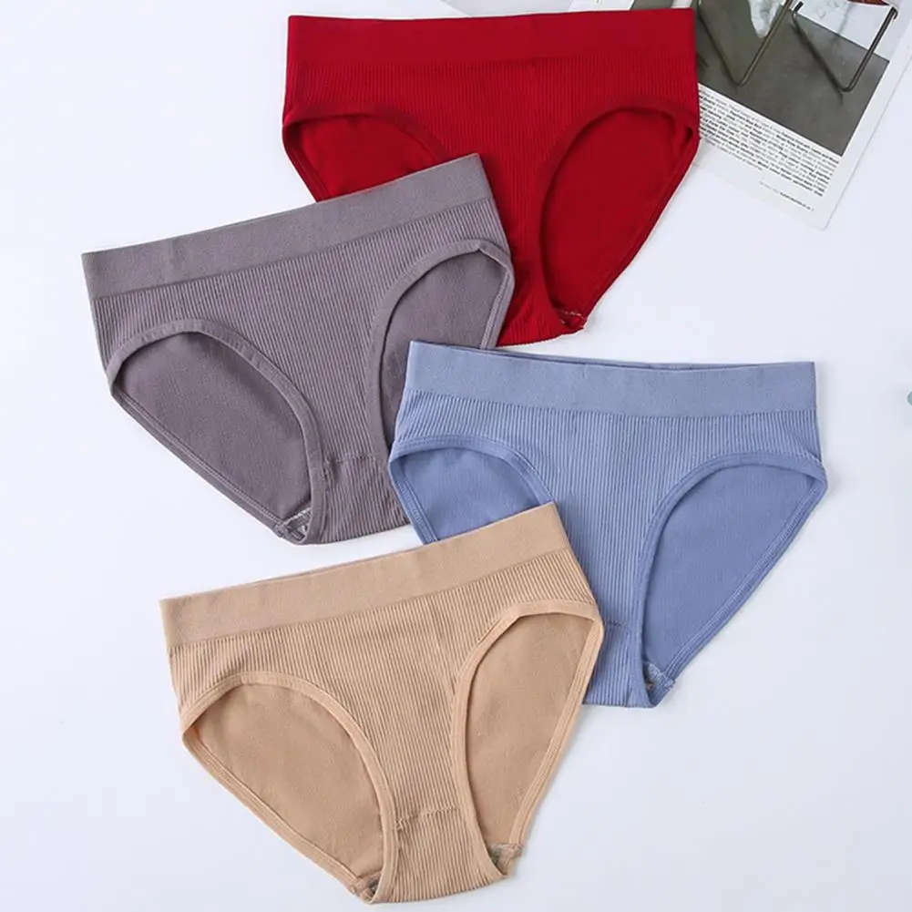 

Thread Panties Women Panties Seamless Breathable Women's Underwear Soft Elastic Mid Waist Panties for Comfortable Intimate