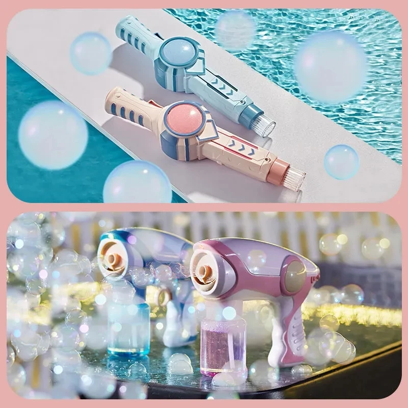 New Smoke Bubble Machine Gun Soap Bubble Blower Maker Gun Atmosphere Magic Automatic Outdoor Activity Flap Electric Water Bubble 5