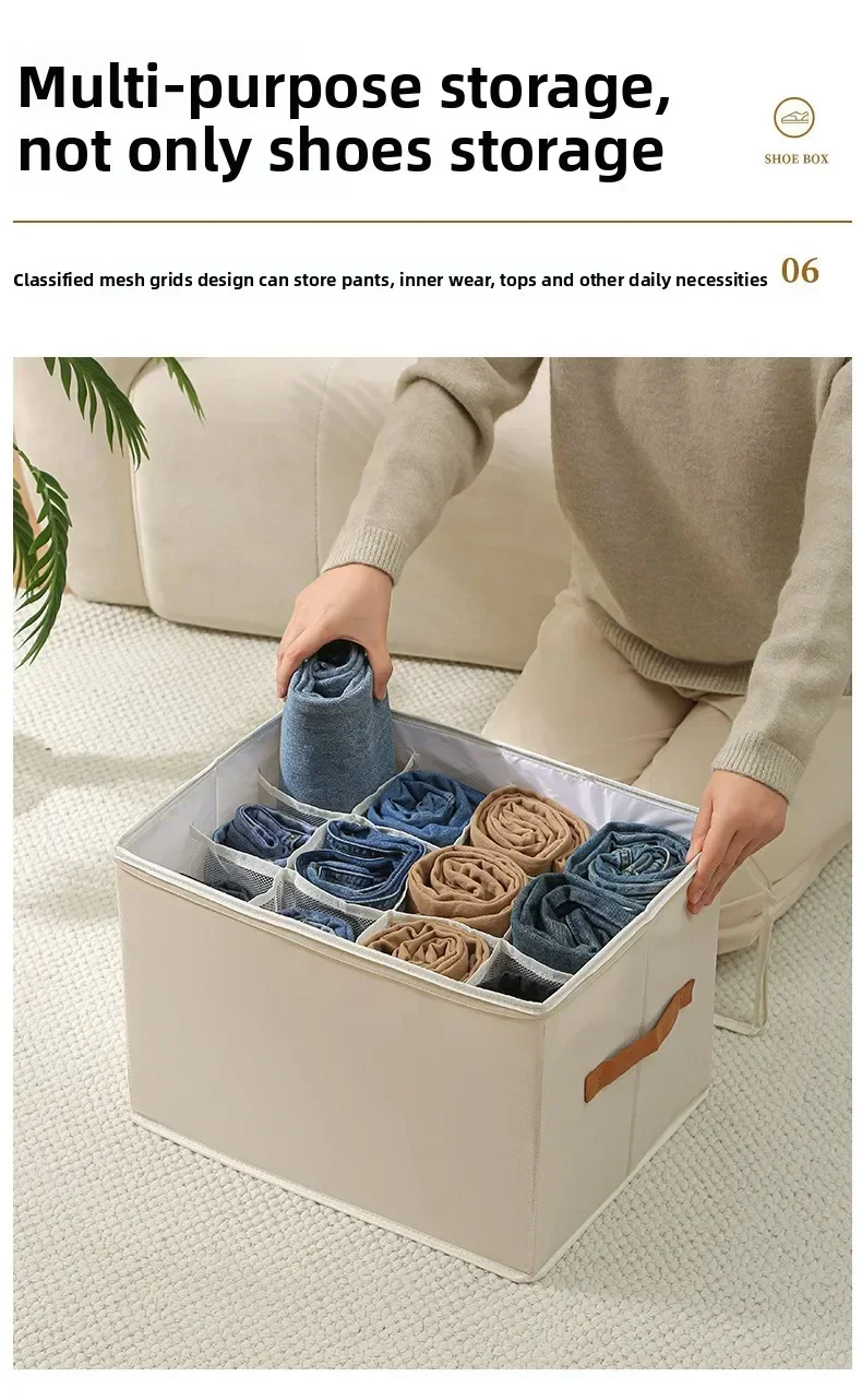 Faltbare Stoff-schuhaufbewahrungsbox Mit Staubschutzabdeckung_voghion.com