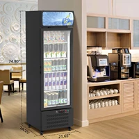 Commercial Refrigerators With Glass Door and Soft Led Light, Display Refrigerator Upright Fridge With 3 Adjustable Shelves 2