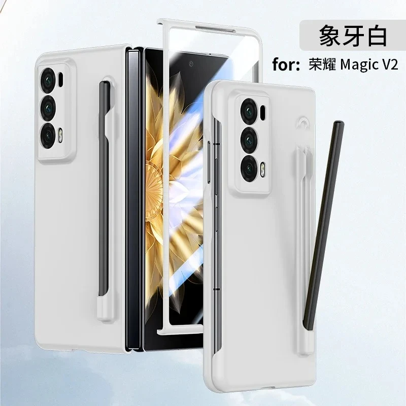 Matte Shockproof Armor Case with Pen Holder - Hard Plastic Cover