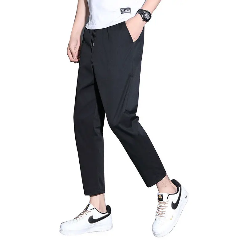2023 Autumn Winter KPOP Fashion Style Harajuku Slim Fit Trousers Loose Casual All Match Leggings Solid Pockets Man Cargo Pants