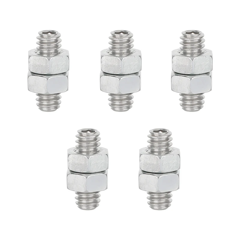 

CAMVATE Camera Rig Hex Socket Grub Screw Set 1/4"-20 Threaded Stud with Lock Nuts Steel Made For Photography Accessories 5pcs