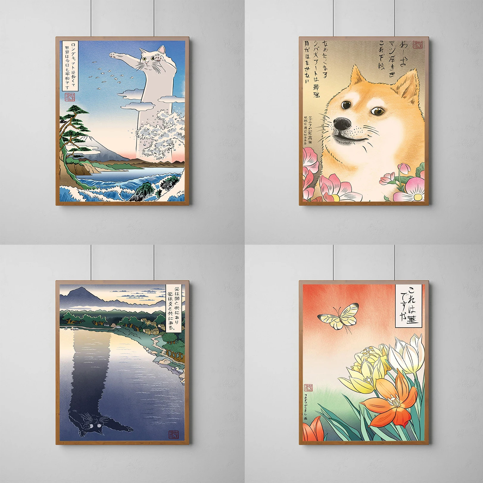 

Funny Japanese Woman Yelling At Cat Doge Poster Decorative Paintings Decorations for the Room Decor Home and Decoration Wall Art