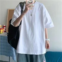 Mode solide Polyester T-shirts pour hommes t-shirt de base t-shirt décontracté hauts surdimensionnés qualité unisexe T-shirts courts T-shirts hommes vêtements 2