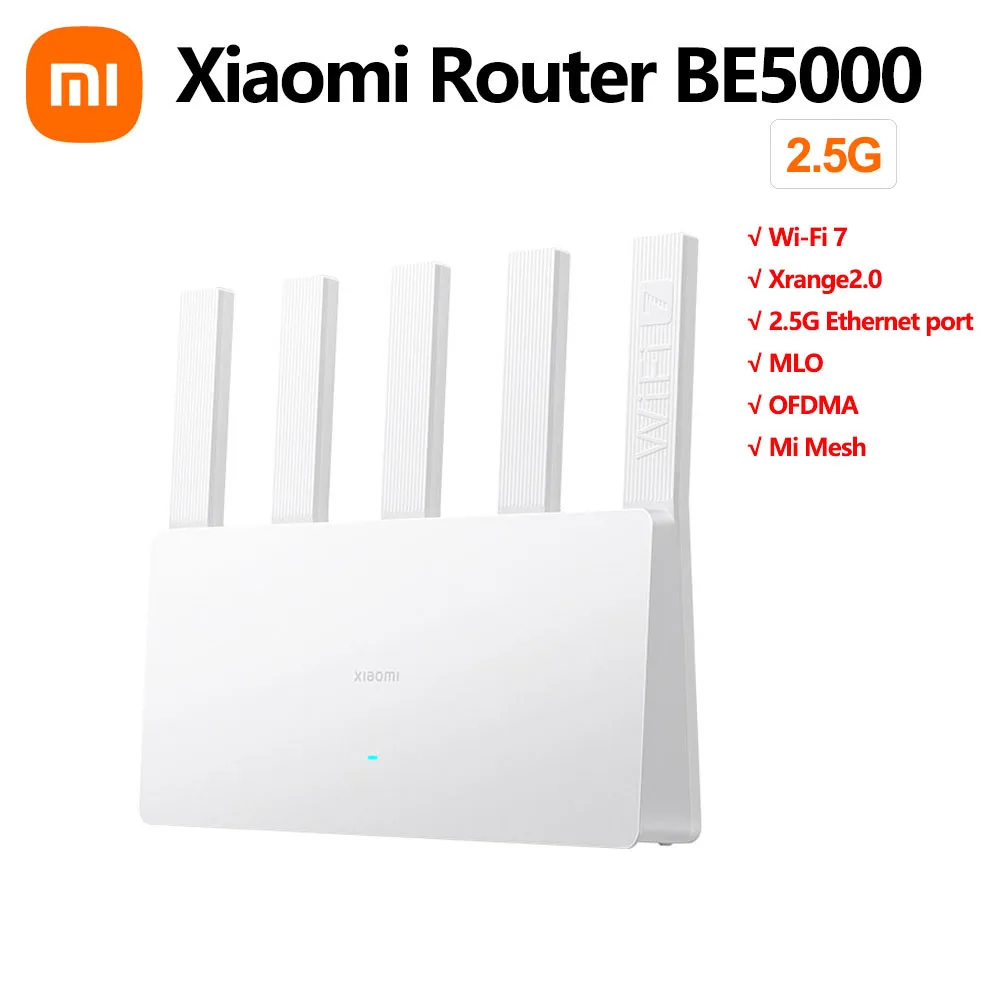 Xiaomi-roteador sem Fio Be5000 2.5g Wifi Grupo Mesh Ghz 5ghz Banda Dupla Mlo Funciona com Aplicativo Mijia Mihome