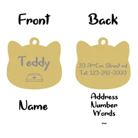  Stainless Steel Cat Name Tag Custom ID Cute Pet Pendant Engraved Keyring Accessories Personalized  Nameplate 2