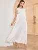 Dubaï Abaya blanc noir Satin modeste robes africaines pour femmes Islam vêtements Musulman à l'intérieur Robe Robe Musulmane Femme robes