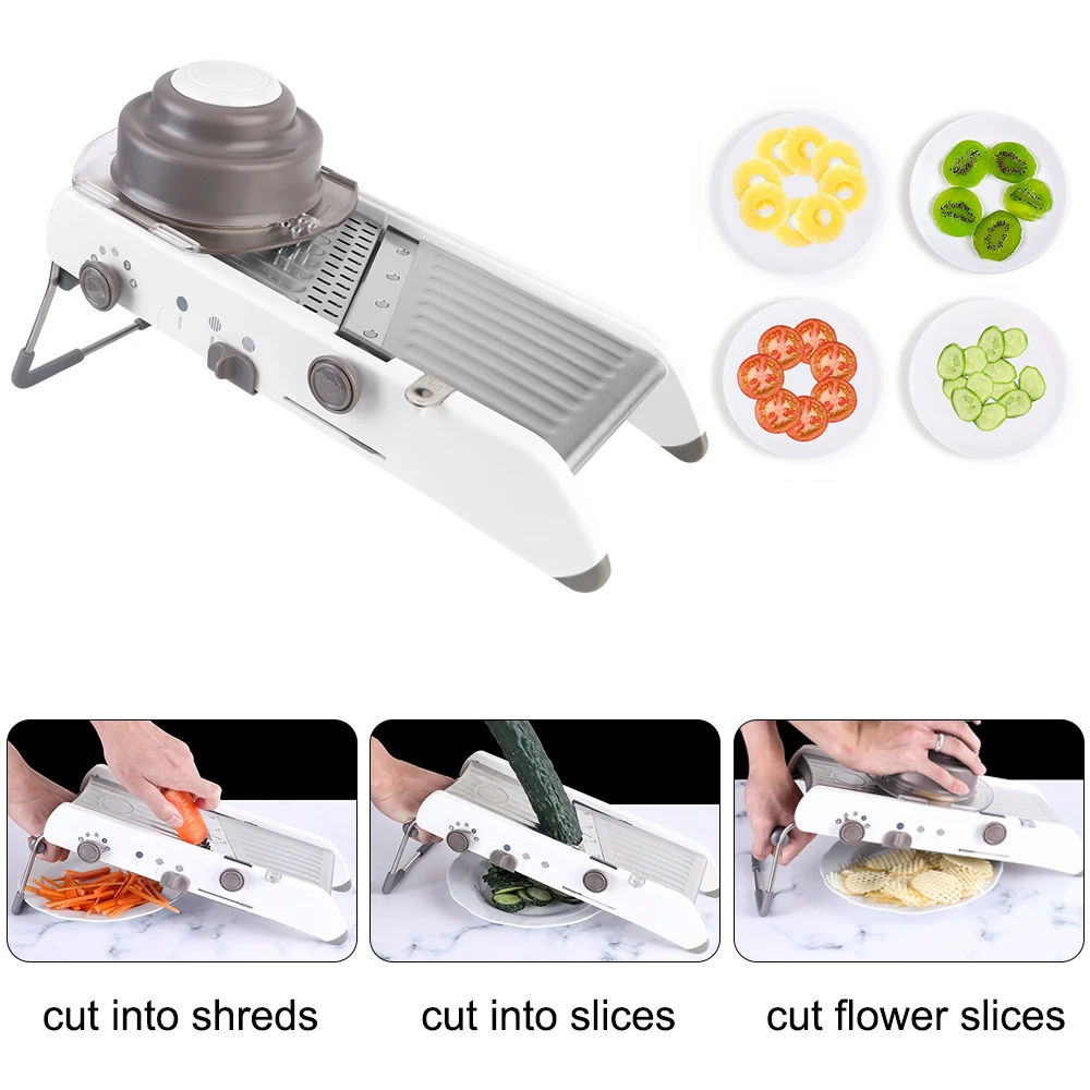 

Vegetable Cutter Multi-functional Vegetable Julienner Slicer Grater 18 Types Adjustable Kitchen Accessories Safe Blades Grater