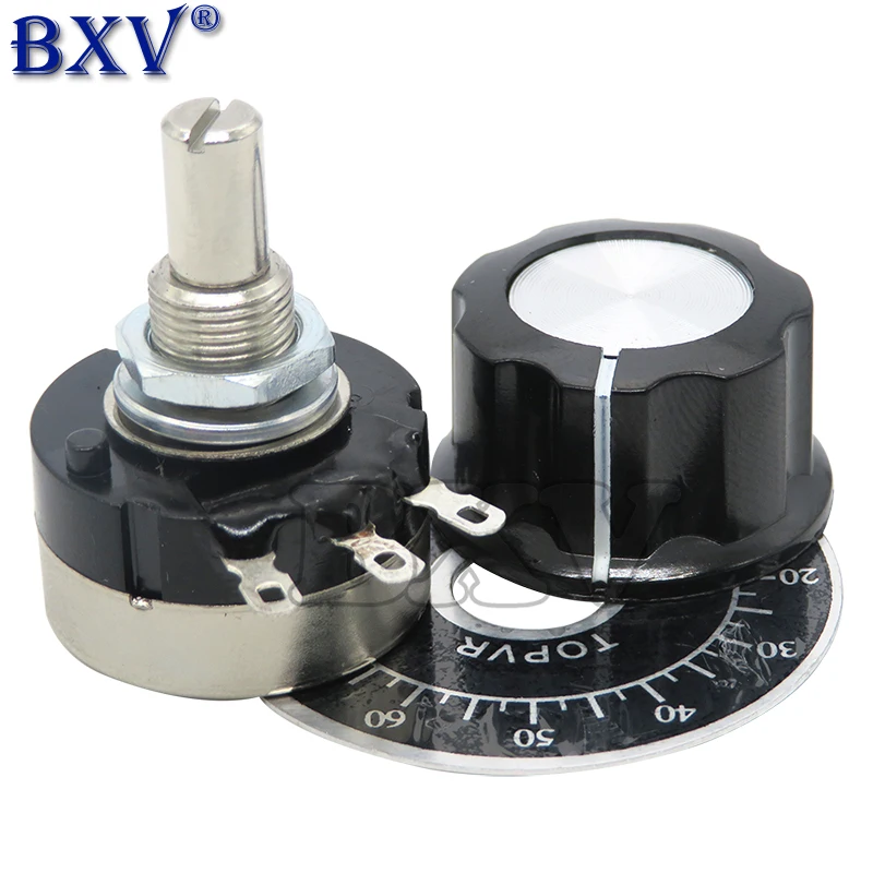 RV24YN20S 1K 2K 5K 10K 20K 50K 100K 1M Ohm Single Turn Carbon Film Rotary Taper Potentiometer With A03 Knob With Dial 1Set(3PCS) multiturn potentiometer rotary potentiometer adjustable resistor