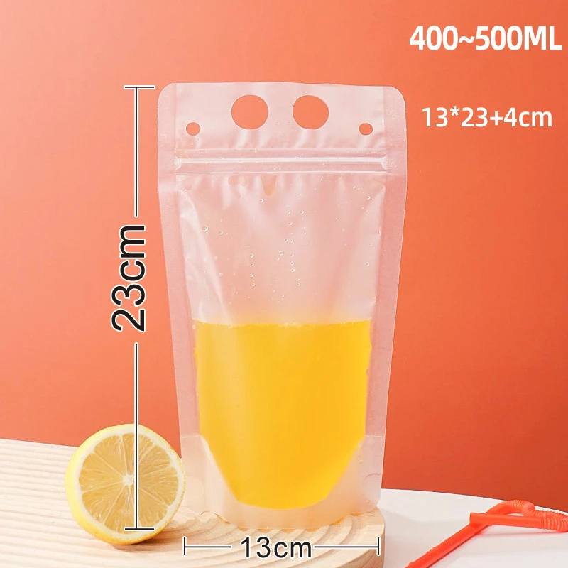 C CRYSTAL LEMON 100PCS Drink Pouches for Adults with Straw