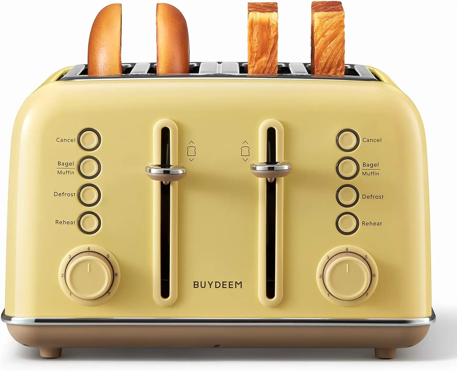

New DT640 4-Slice Toaster, Extra Wide Slots, Retro Stainless Steel with High Lift Lever, Bagel and Muffin Function | USA | HOT
