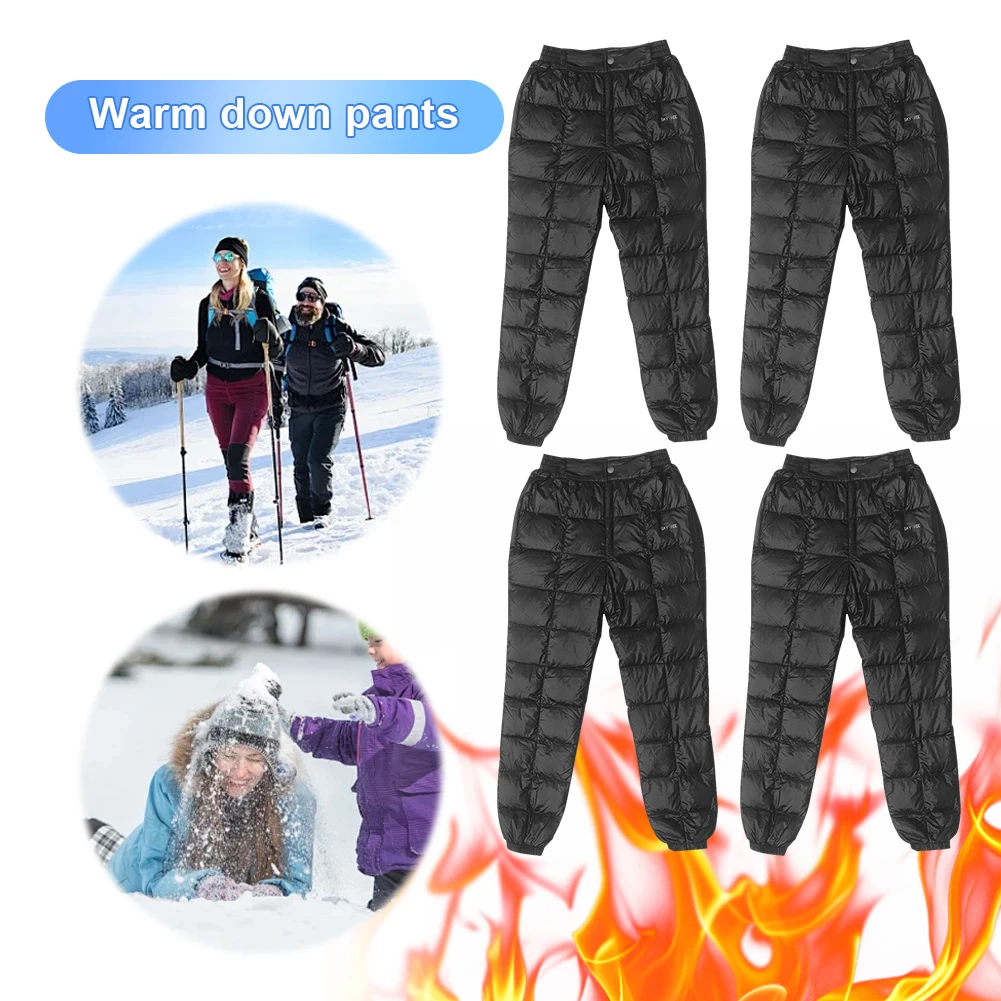 Description Picture 4 of itemOutdoor Down Pants Windproof Ultralight Thermal Hiking Pants Skiing Camping Warm Winter Goose Down Pants Snow Trousers M-XXL