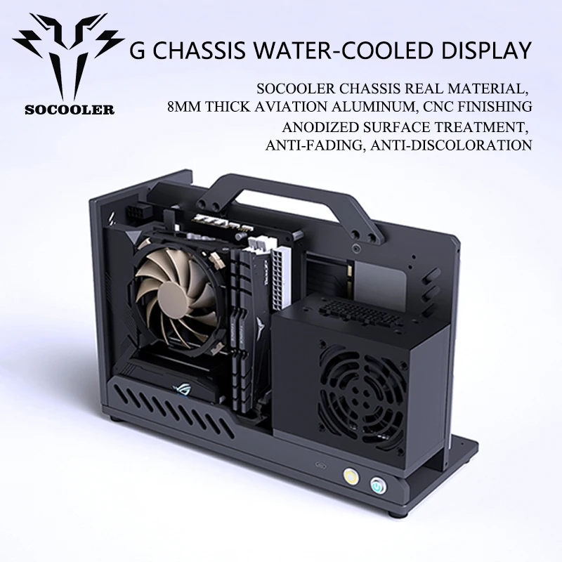 Socooler ITX Portable Rack Case Open Computer Case Open Frame Diy Gaming Computer Mini ITX case Aviation Aluminum SFX G1