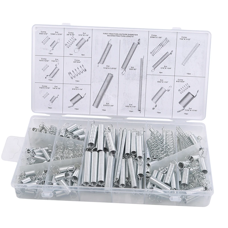Mola de Compressão com Caixa de Armazenamento 200 Pcs Conjunto Mola Tensional para Bobina de Reparo