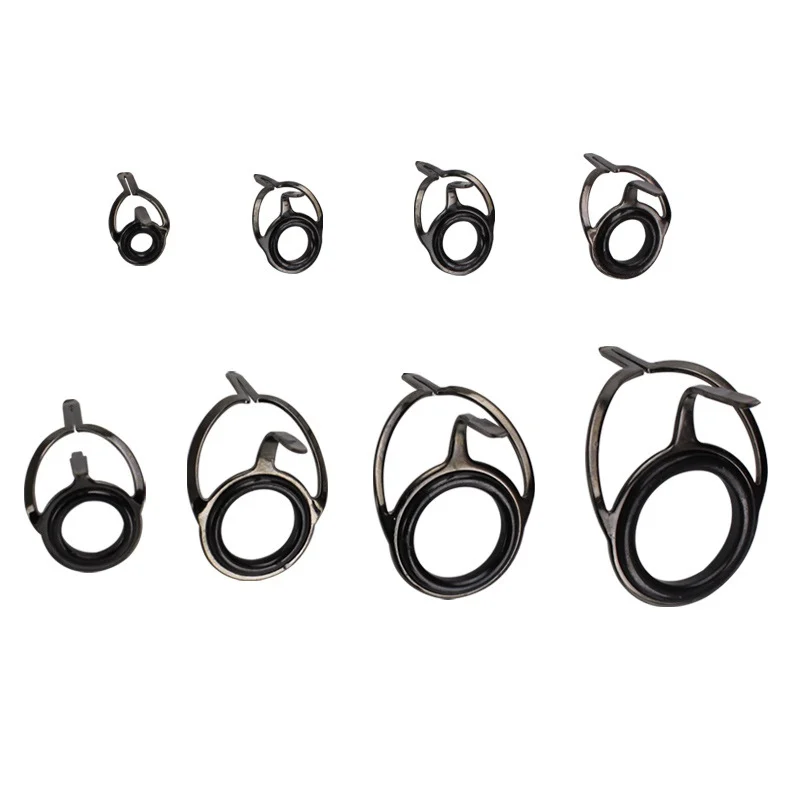 Fishing Rod Eye Ring 8pcs/set Stainless Steel Ceramics Bait Casting Rod Guides Building Repair Fishing Line