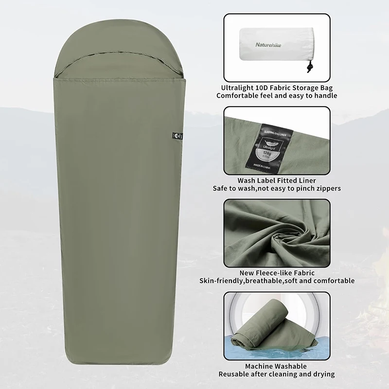 Naturehike 128g Sleeping Bag Liner Ultralight Summer Cover Portable Outdoor Travel Hiking Camping Bag sleeping bag