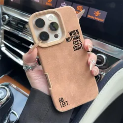 Elegant Faux Leather Textured Phone Case with Minimalist Letter Design - iPhone 12 Pro (1)