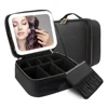 Makeup Organizer with Mirror Light 3 Adjustable Brightness Travel Train Case Cosmetic Bag Portable Storage Partition Waterproof 1