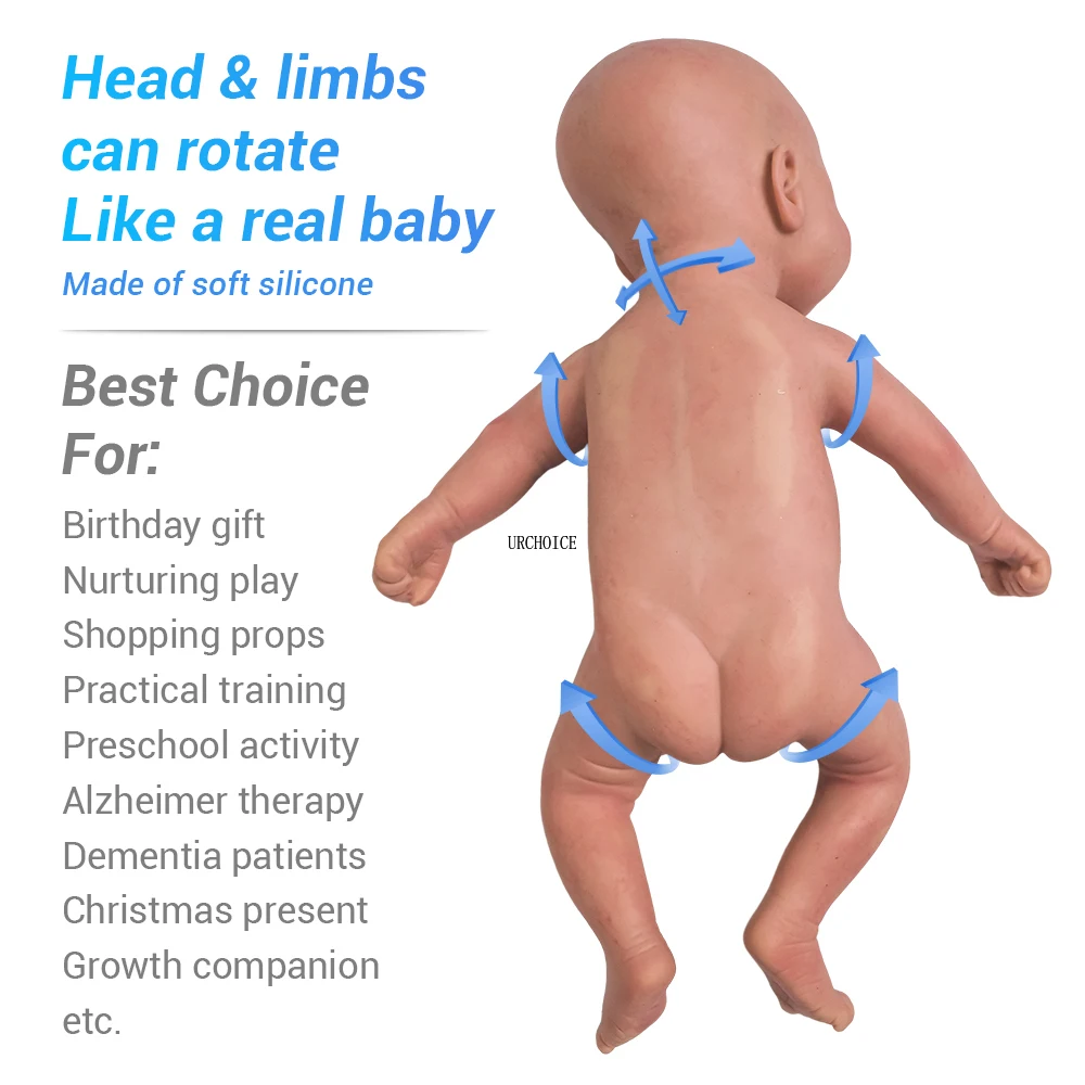 12inch Mini 100% Silicone Full Body Reborn Baby Dolls Soft  Lifelike Details Newborn Preemie for Children Toys Gift