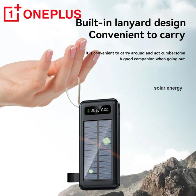 OnePlus 50000mAh Solar Power Bank, Fast Charging, Dual USB, 4 Cables 2