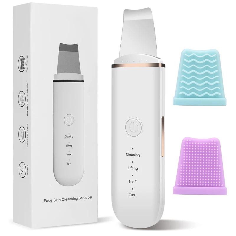 Ultrasonic Skin Scrubber Peeling Blackhead Remover Deep Face Cleaning Ultrasonic Ion Ance Pore Cleaner Facial Shovel Device