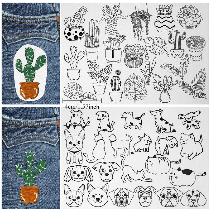 Water-soluble embroidery sewing material package, various patterns, embroidery cloth stickers, handmade DIY material
