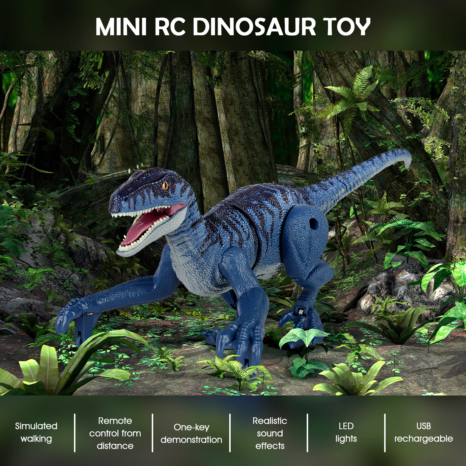Remote Control Dinosaur Toys Mini Remote Control Dinosaur Toys for Kids 2.4GHz Robot Walking Simulation Velociraptor Dinosaur Toys Gifts for Boys Girls