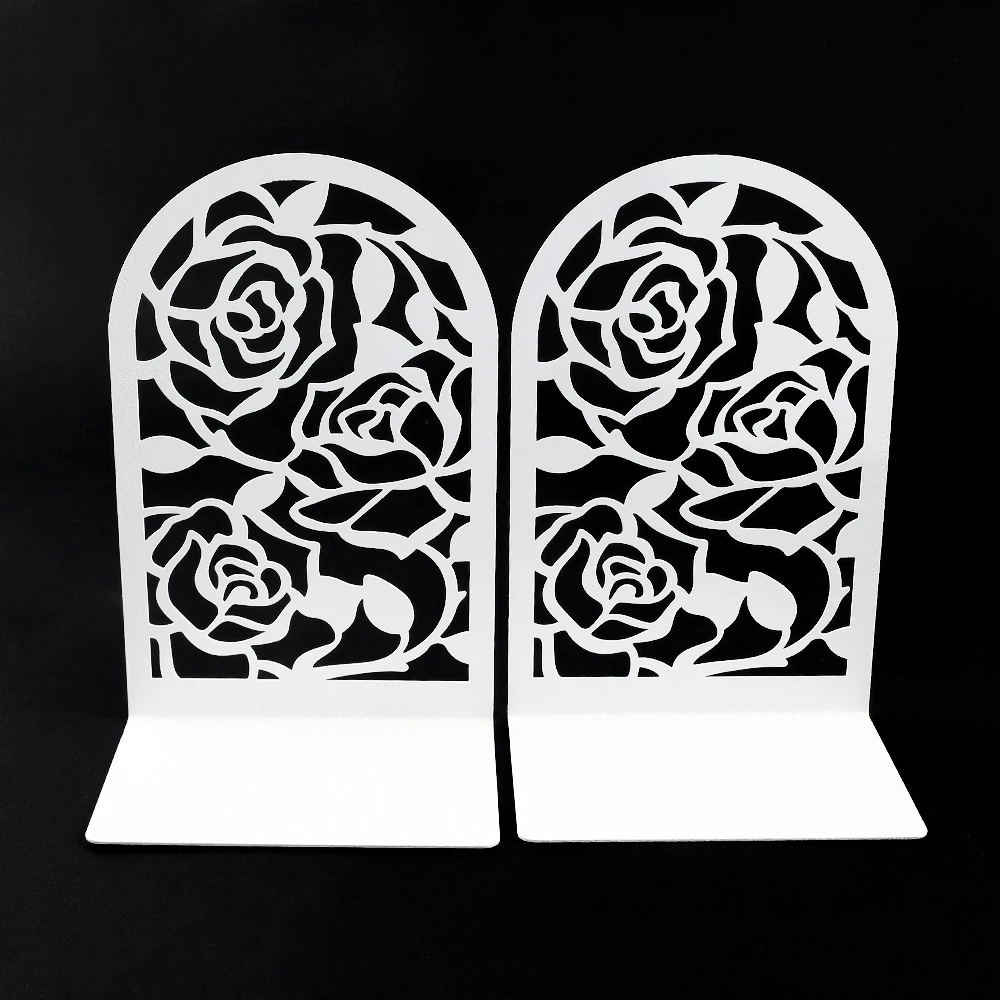 2Pcs Style Rose Book Ends for Heavy Books Book Organizer Book Holder Book Terminal
