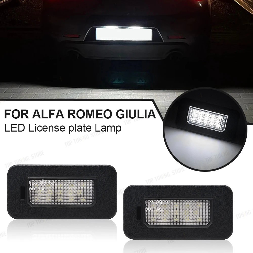 2 Pz Led Luce Targa Per Alfa Romeo Giulia 2016-2022 Per Alfa Romeo Stelvio 2017-2022 Numero Retroilluminazione Lampada 50532562