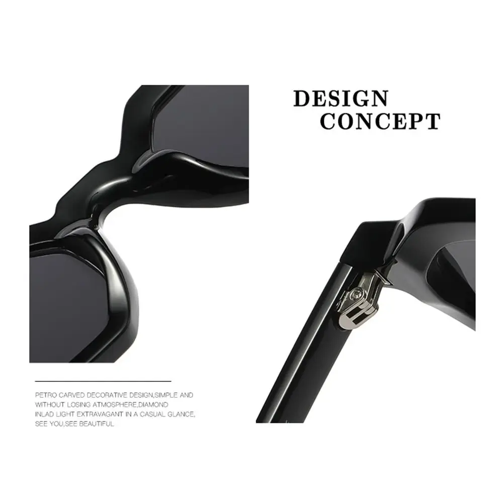 Vintage Polygon Square Women's Sunglasses Fashion Small Hexagon Shades UV400 Rivets Sun Glasses Trending Outdoor Sports Eyewear
