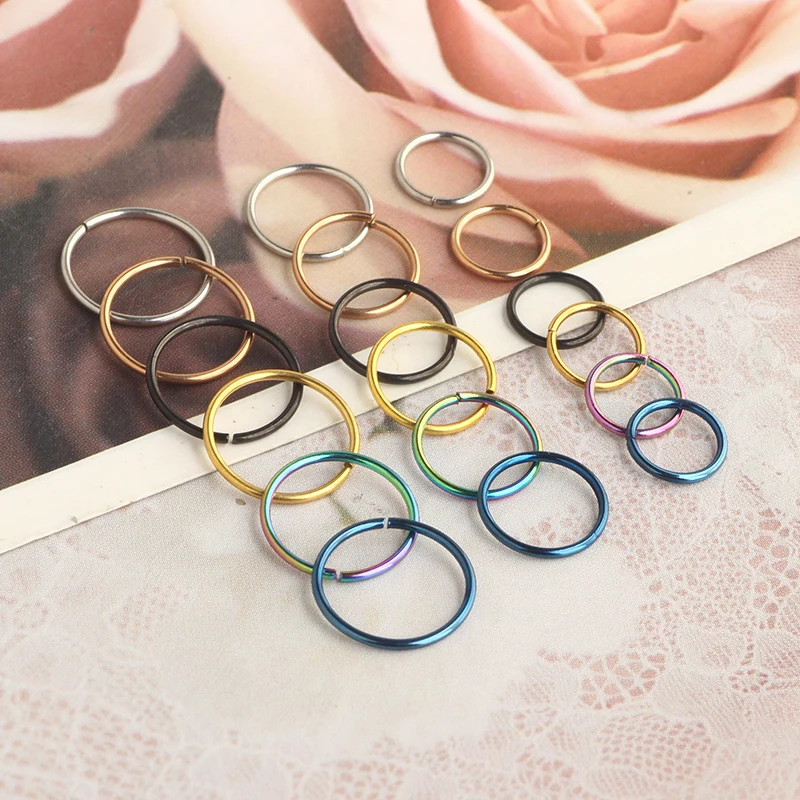 Stainless Steel Hoop Nose Ring Cartilage septum nose piercing tragus hoop earrings for women men 6 8 10mm 20g