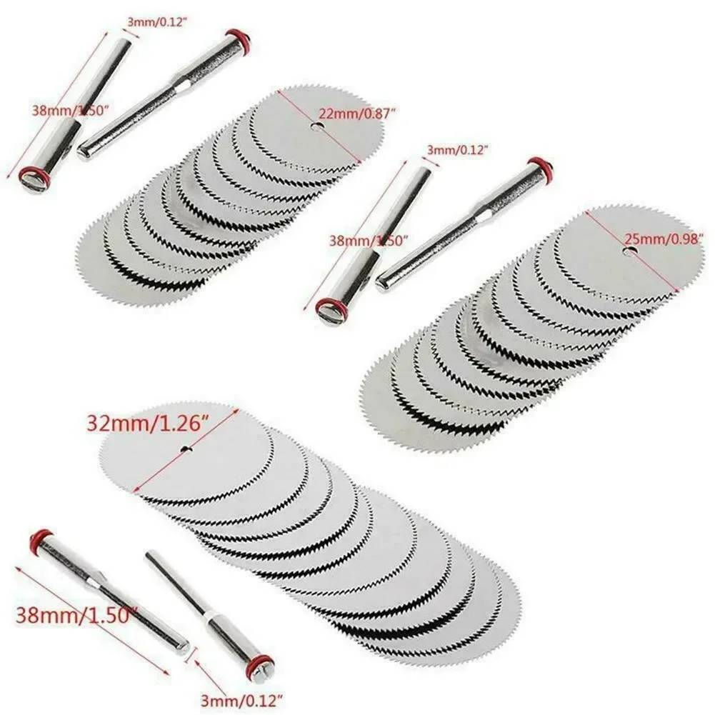 Woodworking Table Saw Diamond Cutting Blade 12pcs/Set Woodworking Plastic Saw Blade Stainless Steel Small Cutter Mini Carbon Steel Circular Saw Disc With Mandrel Power Tool