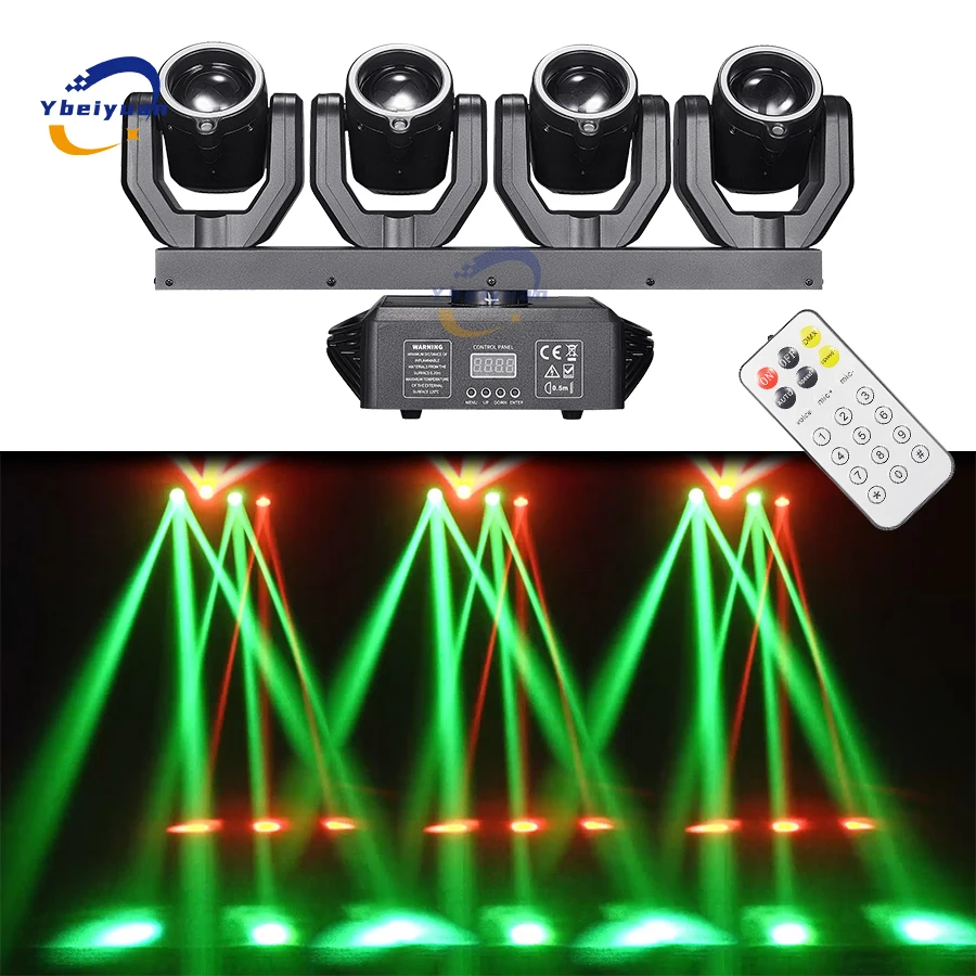4stk Mini LED Beam Moving Head RGBW Bühnenlicht DMX Lichteffekt Dj Party Disco Licht