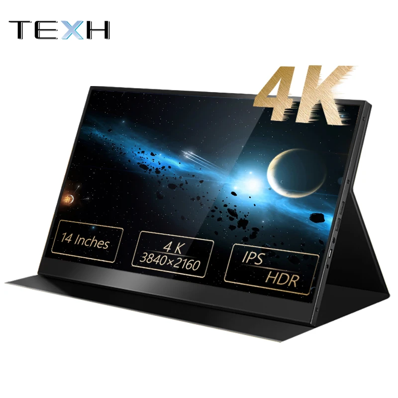 14 Inches 4k Ips Portable Monitor Laptop Second Extended Screen Panel