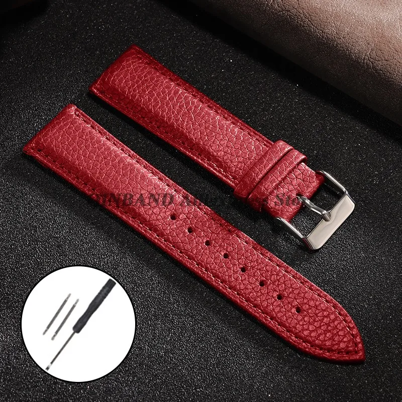 Litchi Pattern Leather Watch Band Bracelet - Versatile Sport Wrist Strap