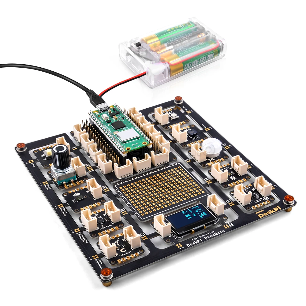 Placa de Expansão do Picomate de Deskpi para o Pico e o Pico da Framboesa com Cabeçalhos Pré-soldados do Pino aa Suporte da Bateria