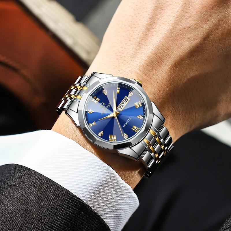 Men's Luxury Quartz Watch Original Design Waterproof Date Week Luminous Wristwatch Stainless Steel Men's Sports Watches Reloj 4