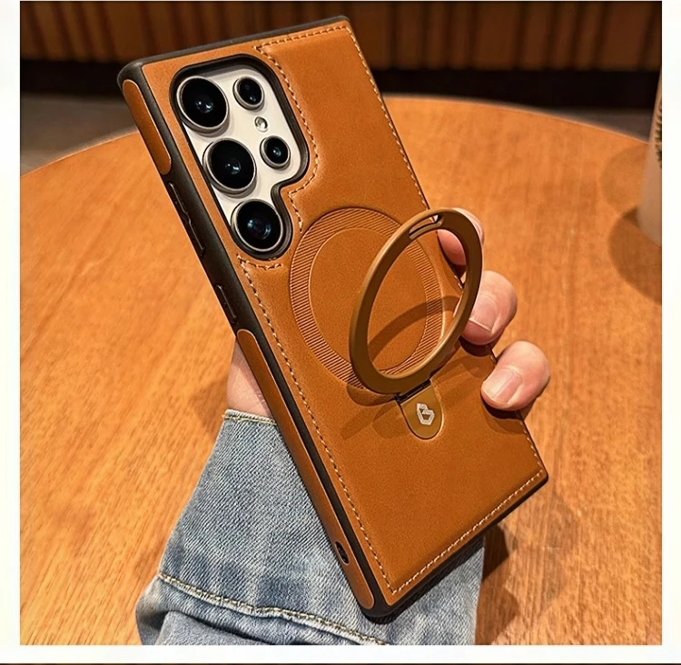 Business Retro Leather Magnetic Phone Case - Premium Shockproof Wireless Cover