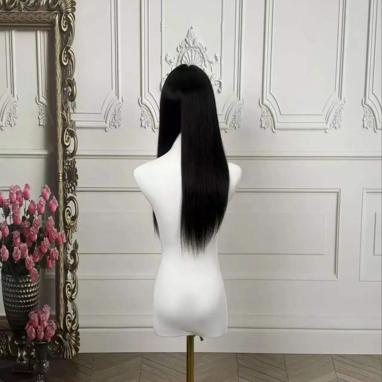 1B 내추럴 블랙 실크 베이스 가발 100% 인모 착용 즉시 사용 가능한 글루리스 가발 레이어드 스트레이트 150% 밀도 리얼스칼프 여성용