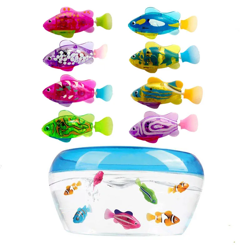 Flash Swimming Electronic Pet Fish Bath Toys for Children Kids Bathtub Battery Powered Swim Fishing Tank Decoration