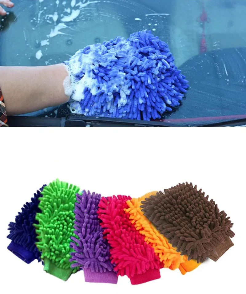 Premium-Mikrofaser-Waschhandschuh, wasserdichter Handschuh für die Autowäsche, weich, kratzfest, für die Autowäsche, multifunktionaler dicker Reinigungshandschuh – Detail 12