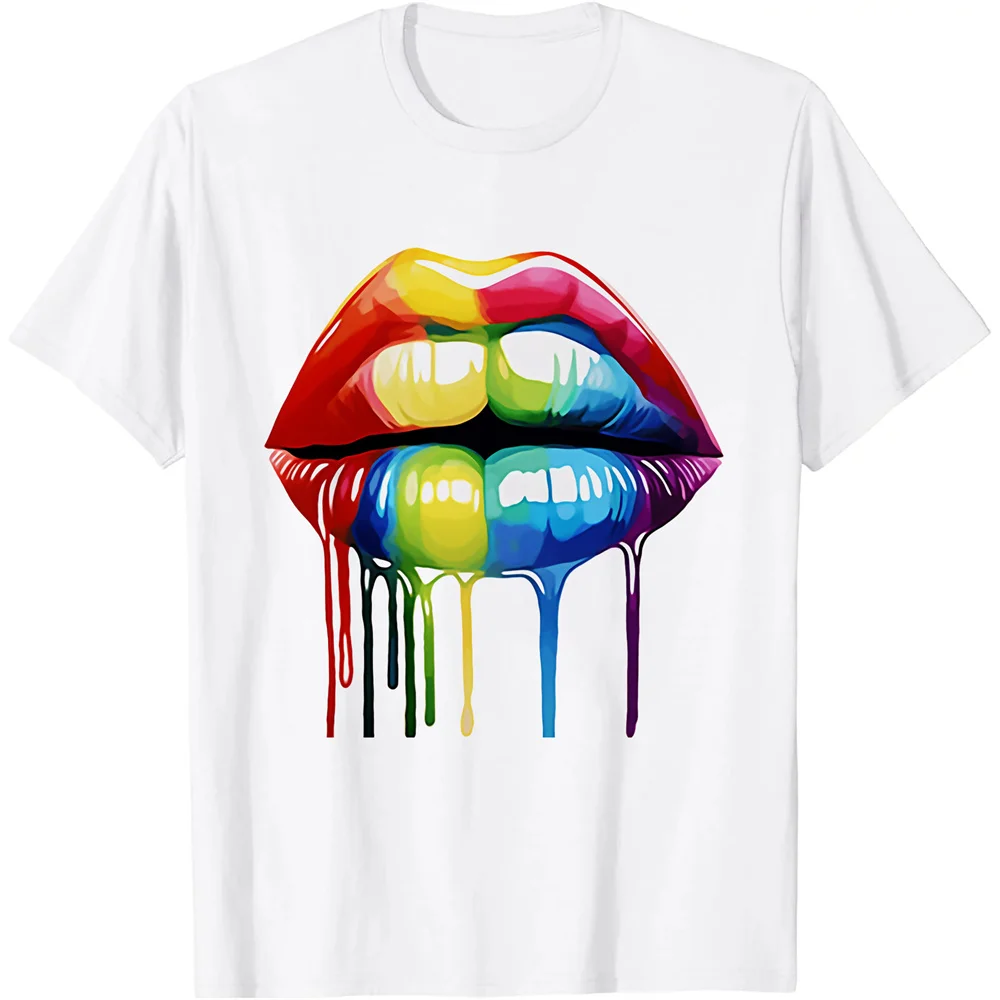 thumbnail image 1 of Camiseta premium con diseño divertido de dinosaurio y bandera antiarcoíris con diseño de galaxia espacial y arcoíris, últimas camisetas holgadas de verano de estilo Harajuku para mujer, 1 of 5