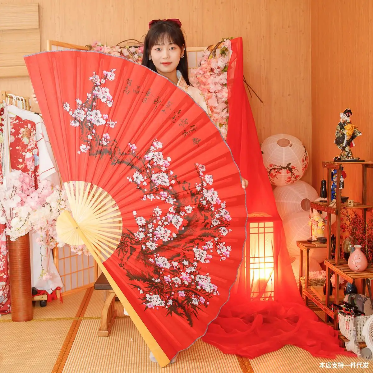 

Giant Giant Fan Photography Props Decoration Home Furnishings Folding Fan Hanging Wall Craft Hanging Fan
