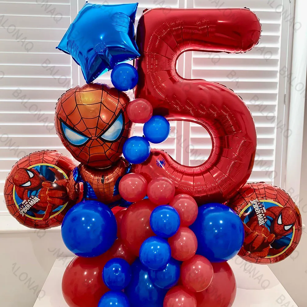 1 Juego De Globos De Látex De Spiderman, Juguete De Héroe Para